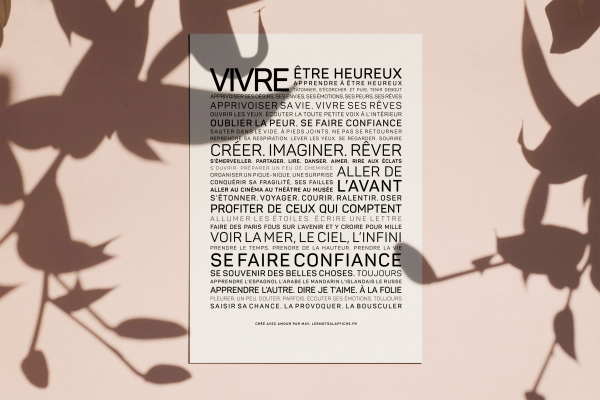 Les mots à l'affiche - Affiches typographiques à messages positifs et