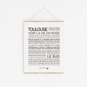 Une affiche en noir et blanc avec les mots Toulouse.