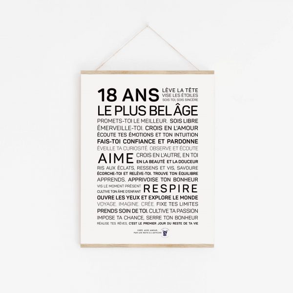 Une affiche avec les mots « 18 ans » dessus.