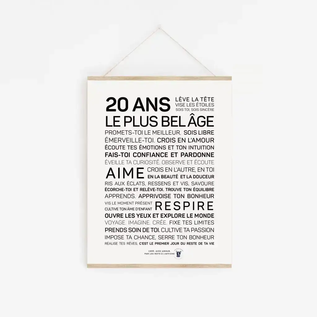 Une affiche avec les mots 18 ans plus belle âge.
