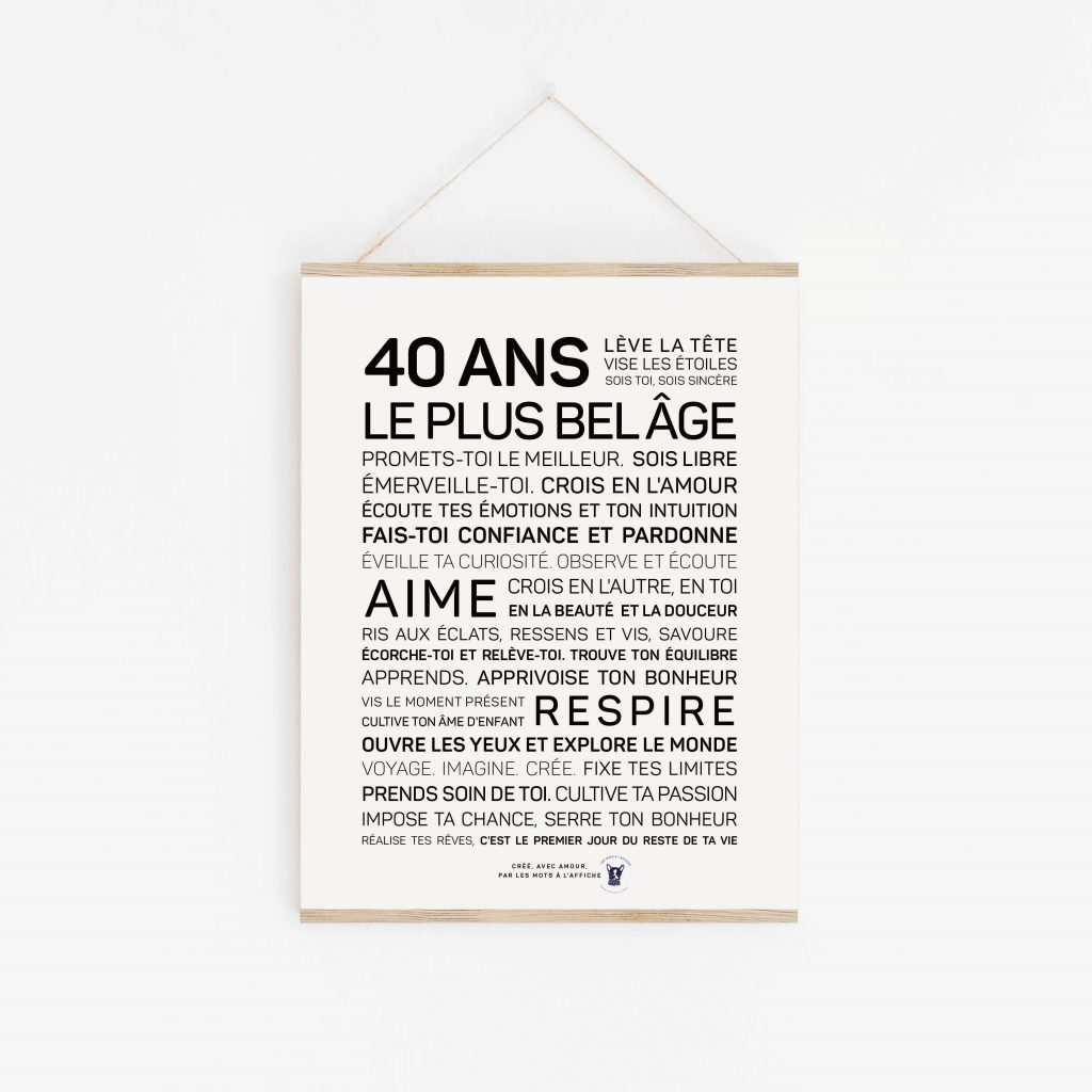 Carte anniversaire 40 ans - Plaisir & Création