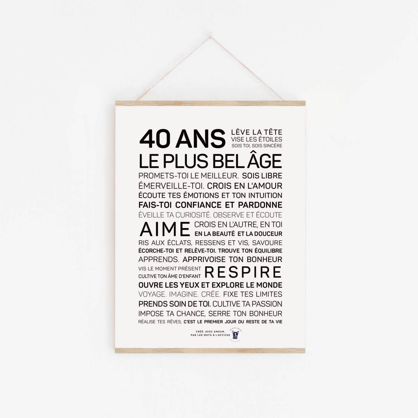 Affiche 40 ans - Les mots à l'affiche