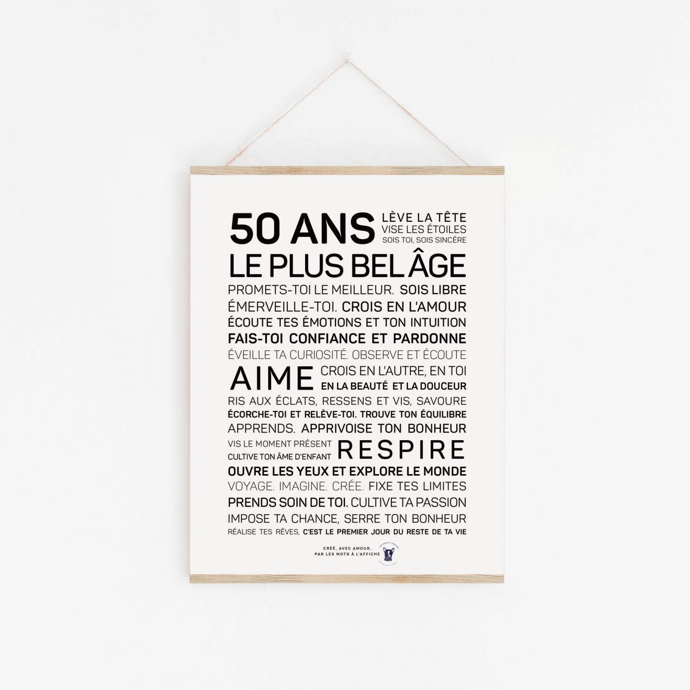Affiche 50 ans - Les mots à l'affiche