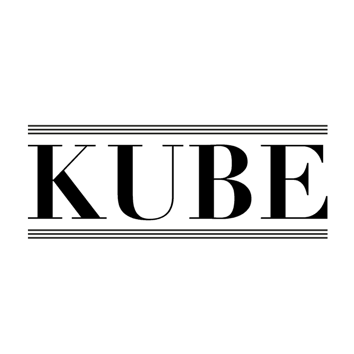 Le logo de kube, une idée cadeau littéraire, sur fond noir.