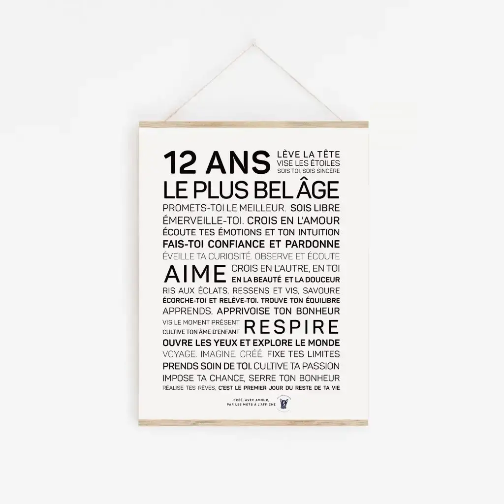 Une affiche avec la mention 11 ans plus belge.