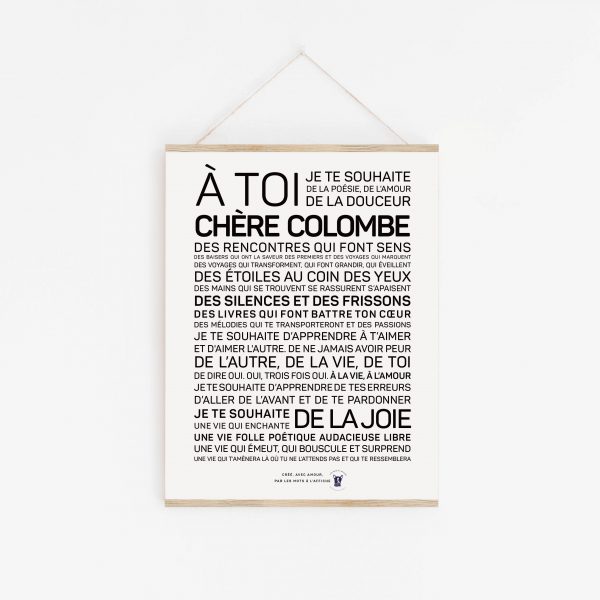 Une affiche d'Agathe avec les mots a toi cheer colombie.