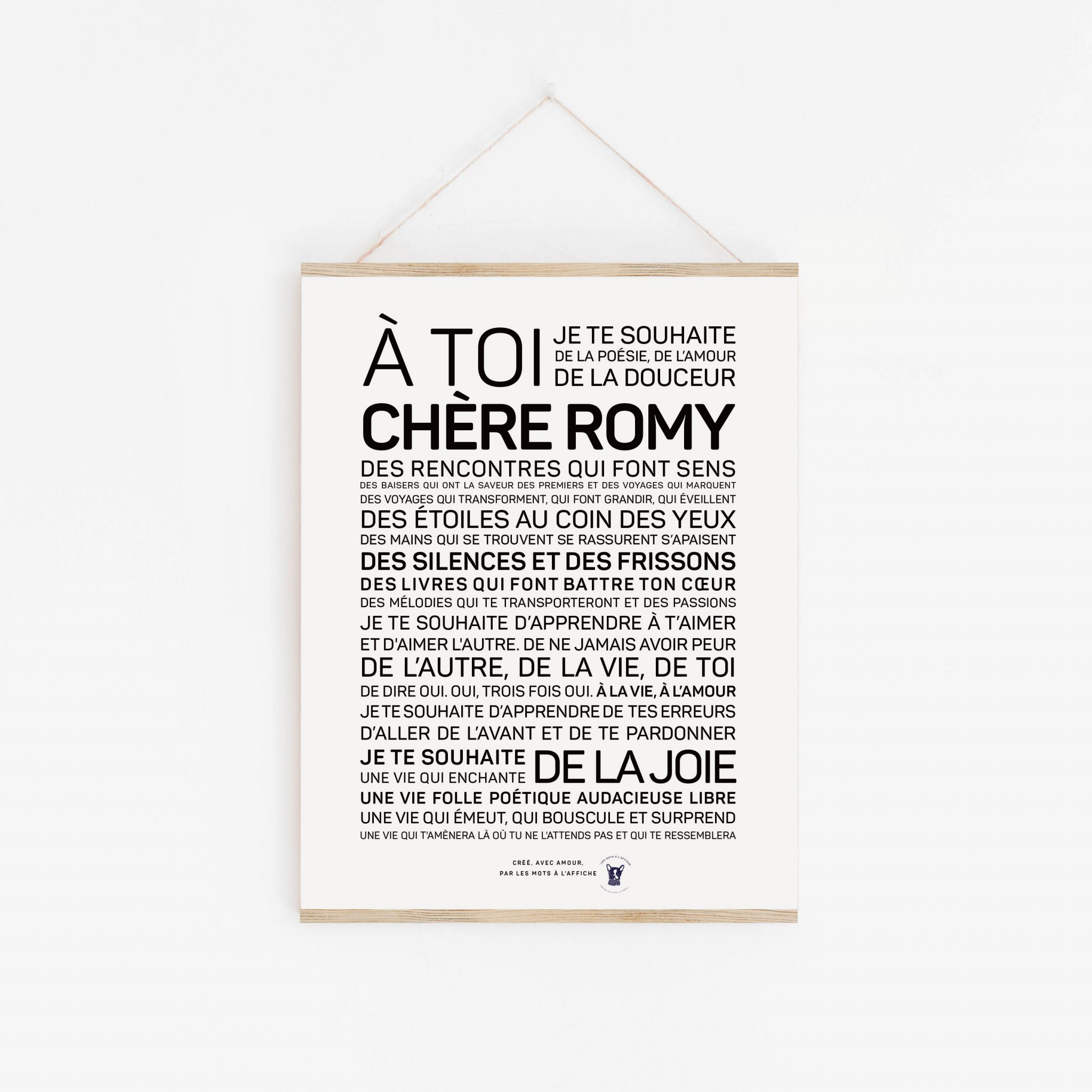 Letter Romy Affiche cadeau prénom Romy - Les mots à l'affiche