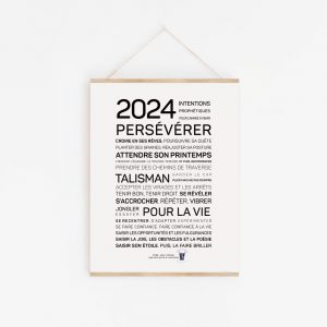 Une affiche poétique avec les mots 2024 persévérer inscrits dessus.
