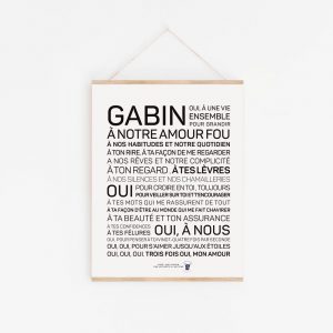 Une affiche Gabin, à notre amour fou avec les mots gabin dessus.