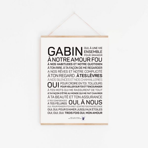 Une affiche Gabin, à notre amour fou avec les mots gabin dessus.