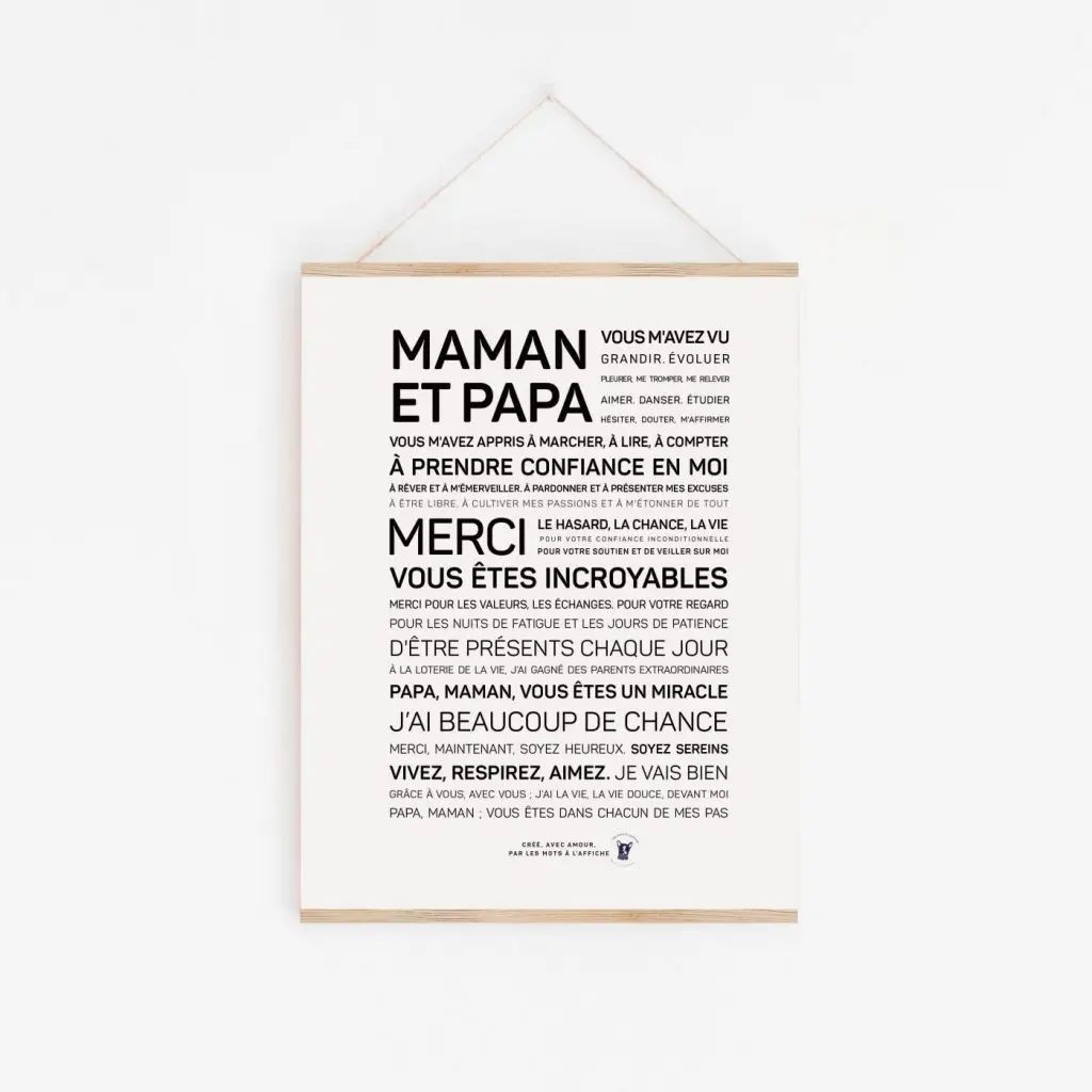 Maman et papa - idée cadeau - Espoir - maman et papa.