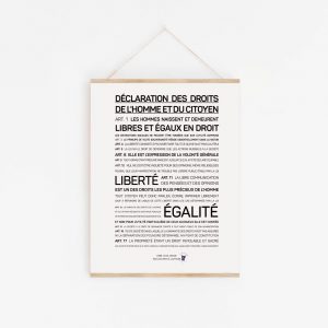 Une idée de cadeau : une affiche avec les mots "déclaration des droits de l'homme et de l'égalité" Espoir.