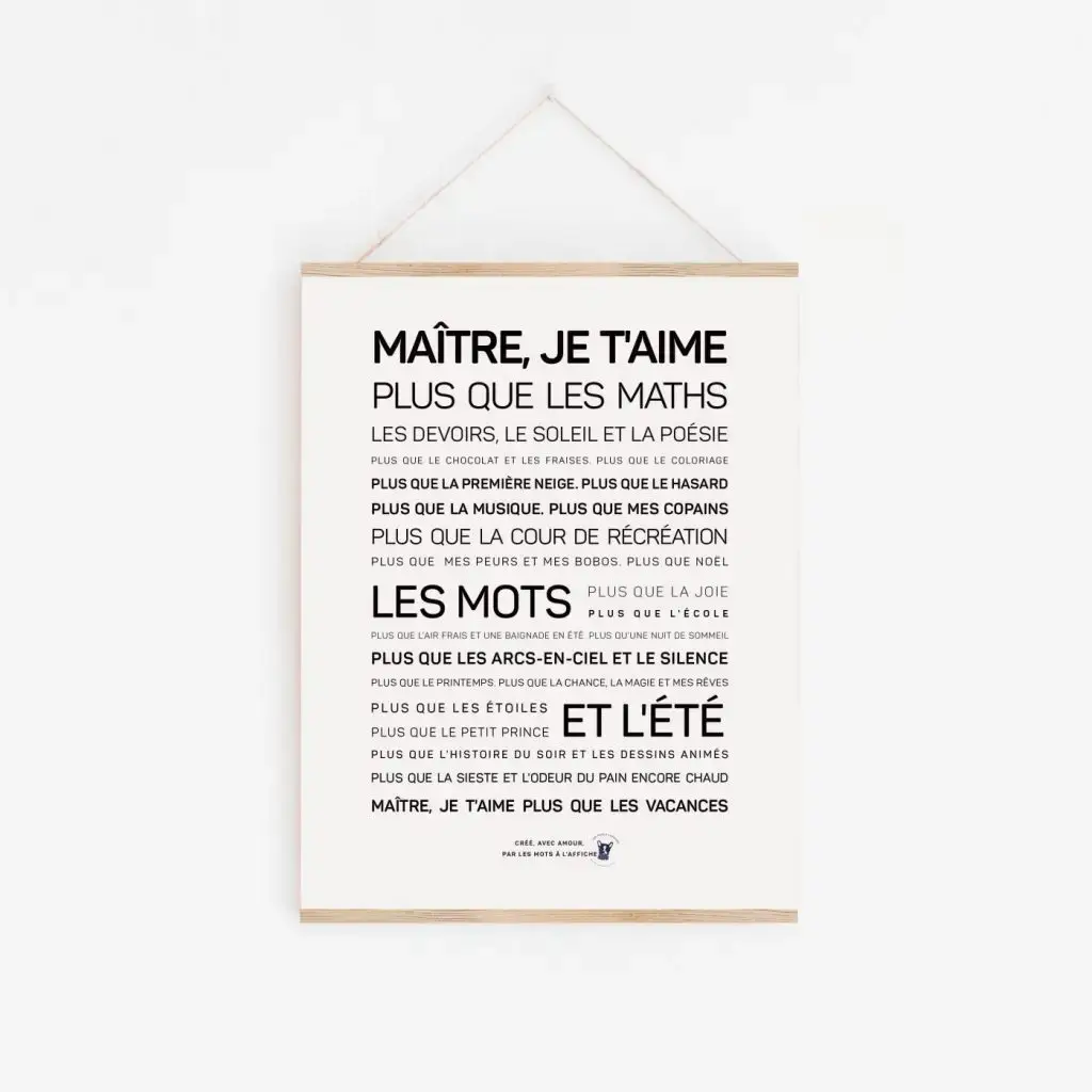 Une affiche en noir et blanc avec la mention 'matrie le tame', une idée cadeau idéale.