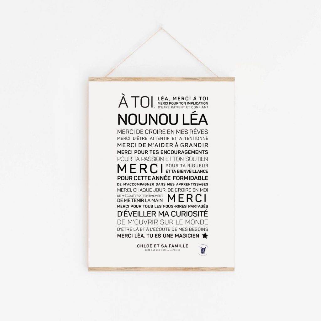 Une affiche en noir et blanc avec la mention « idée cadeau » de a à nnounoulea.