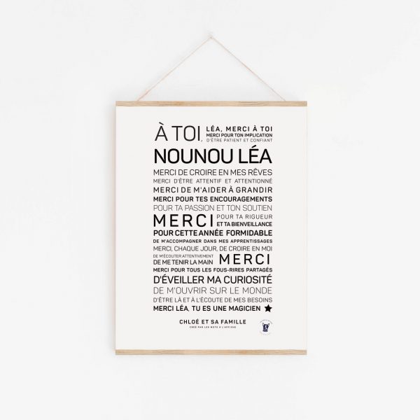 Une affiche en noir et blanc avec la mention « idée cadeau » de a à nnounoulea.