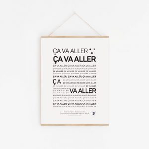 Une affiche en noir et blanc avec la mention "cavalier cavalier", une idée cadeau.