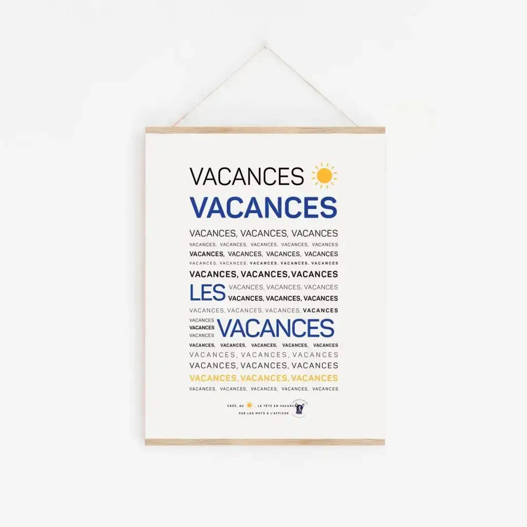 Une affiche qui dit "idée cadeau vacances".