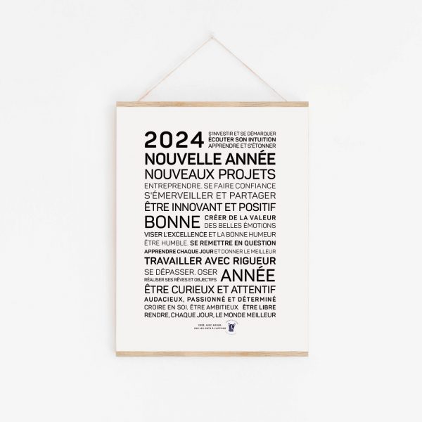 Une affiche en noir et blanc avec les mots 2020, une idée cadeau idéale.