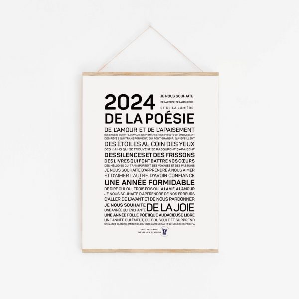 Une affiche en noir et blanc avec la mention « 2020 de la poise », une idée cadeau.