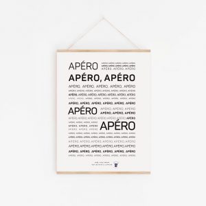 Une affiche avec les mots apéro, apéro, apéro, apéro, apéro - une idée cadeau.