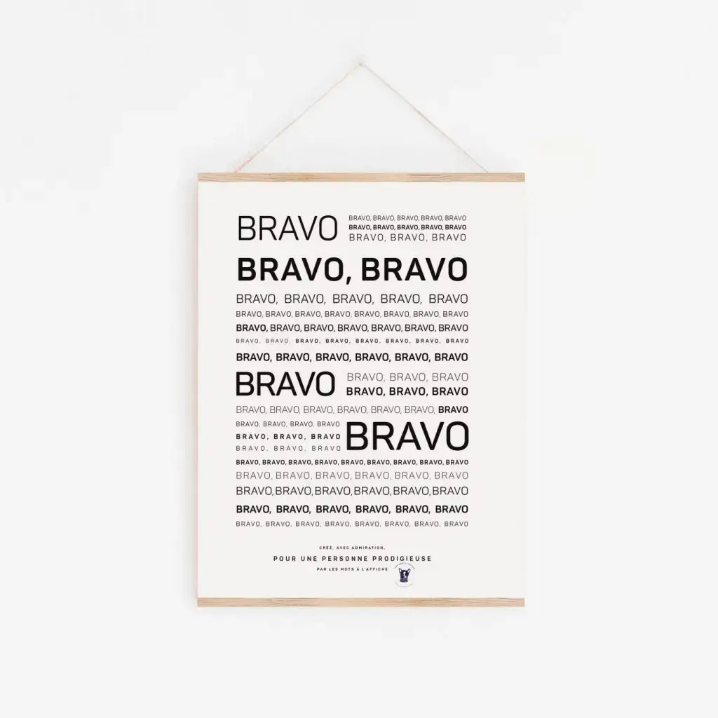 Bravo, bravo, bravo, bravo, poétique, bravo, bravo, bravo, cadeau, bravo.