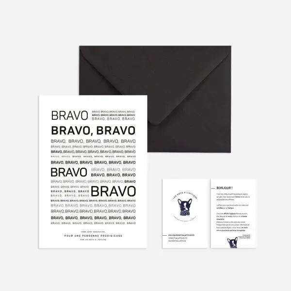 Ensemble de papeterie Bravo bravo poétique.