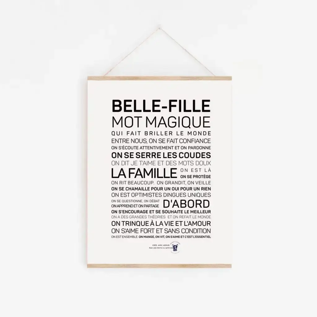 Affiche Petit-fils - langue française - noir & blanc, une idée poétique.