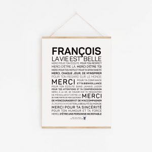 François lavallée idée cadeau littéraire François, la vie est belle print.