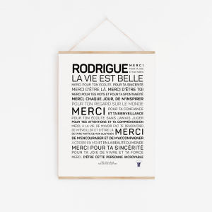 Une affiche cadeau pour Rodrigue inspirante et positive