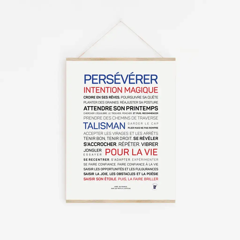 L'affiche de motivation encadrée « Persévérer (couleurs) » est ornée de mots audacieux comme « PERSÉVÉRER » et « INTENTION MAGIQUE », ce qui en fait un cadeau idéal. Cette affiche apportera une inspiration vibrante à n'importe quel mur blanc.