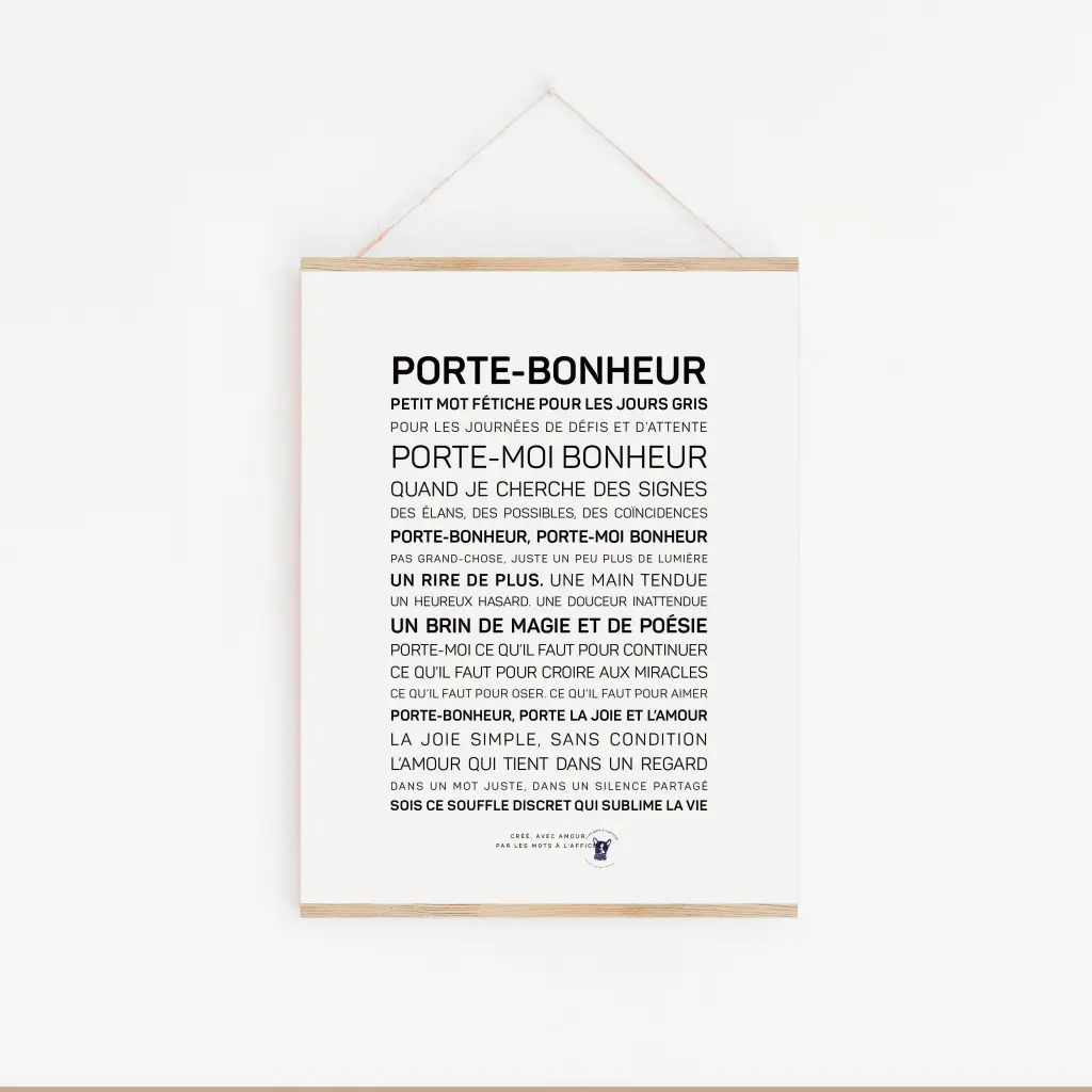 Une impression murale minimaliste intitulée « Enfant de mai » présente un texte français reflétant le bonheur – un cadeau idéal pour ceux qui chérissent les joies simples.