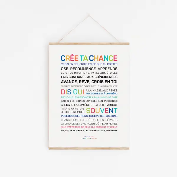 Affiche “Crée ta chance” – affiche inspirante pour oser, croire et provoquer le hasard