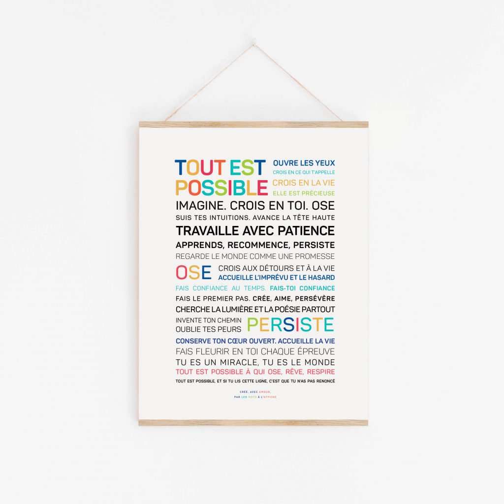 L'art de l'affiche “Tout est possible” – affiche positive et émotive
