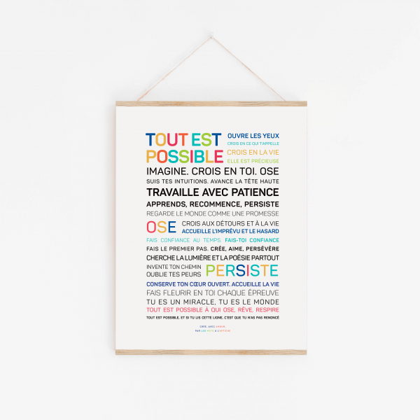 L'art de l'affiche “Tout est possible” – affiche positive et émotive